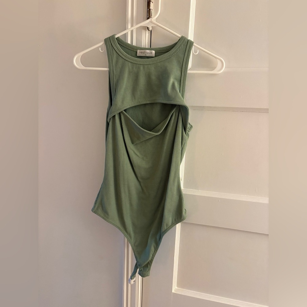 Green Vestique bodysuit